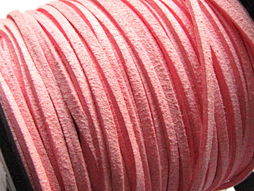 Veloursband, Wildleder-Imitat, rosa hell, 3x1,5mm, 1m